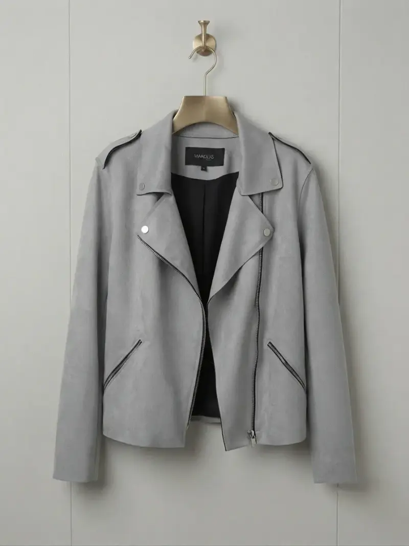 Chaqueta biker gris marca Marquis - 1