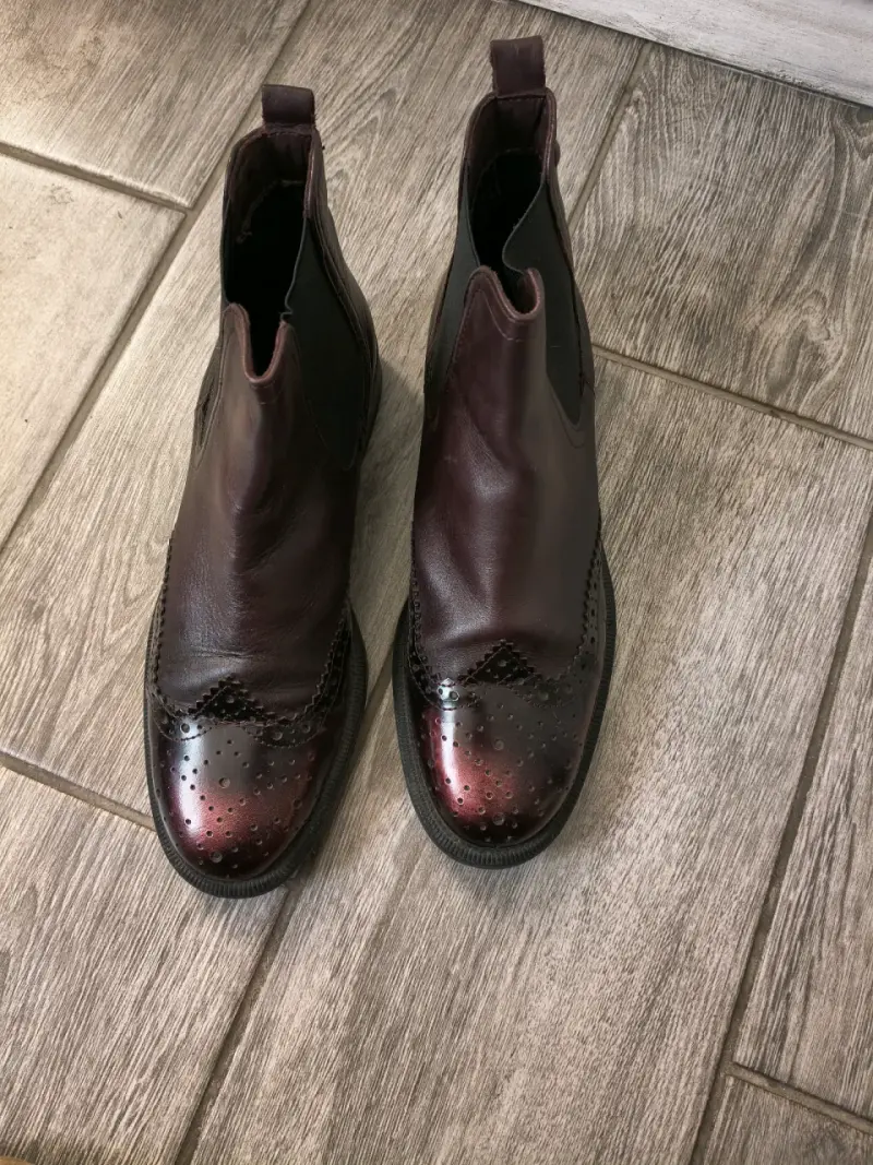 Botines de cuero burdeo - 2
