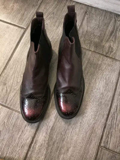 Botines de cuero burdeo - miniatura 2