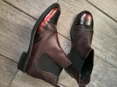 Botines de cuero burdeo - miniatura 3