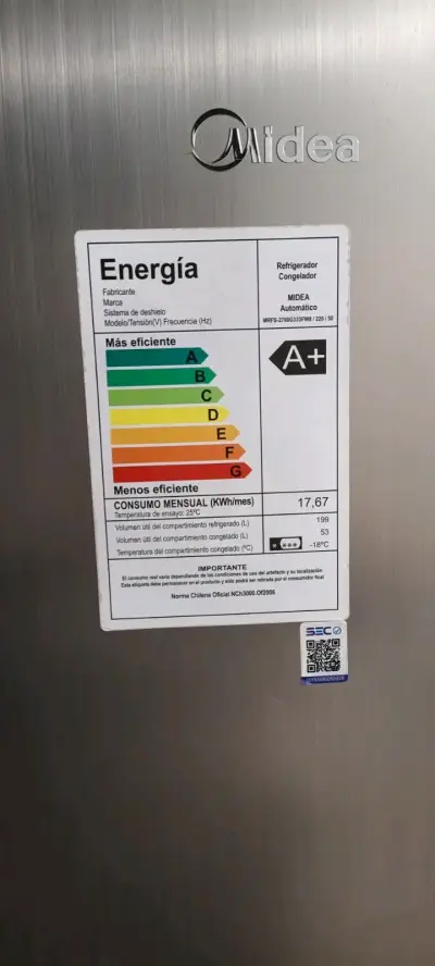 Refrigerador Midea de acero inoxidable - miniatura 2