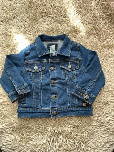 Chaqueta de mezclilla para niña azul - miniatura 1