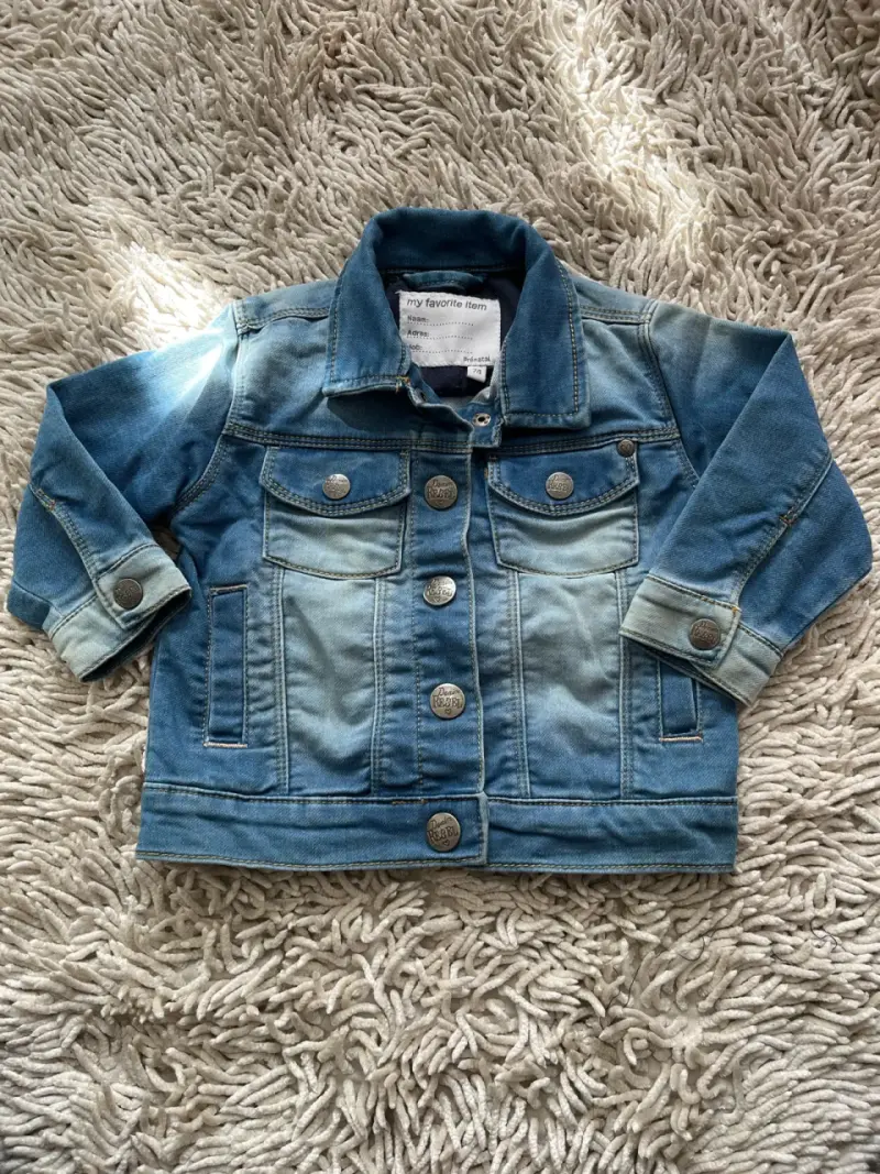 Chaqueta de mezclilla para niña azul - 1