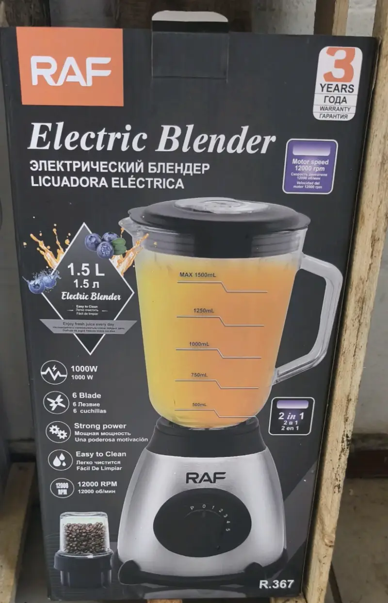 Licuadora eléctrica RAF 1.5L 1000W