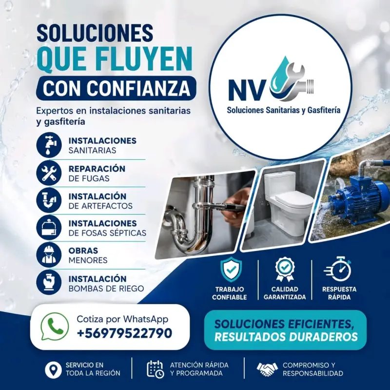 Servicios de instalación sanitaria y gasfitería