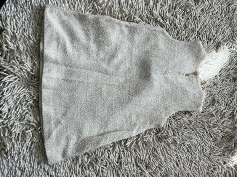 Vestido infantil blanco con lazos negros - 3
