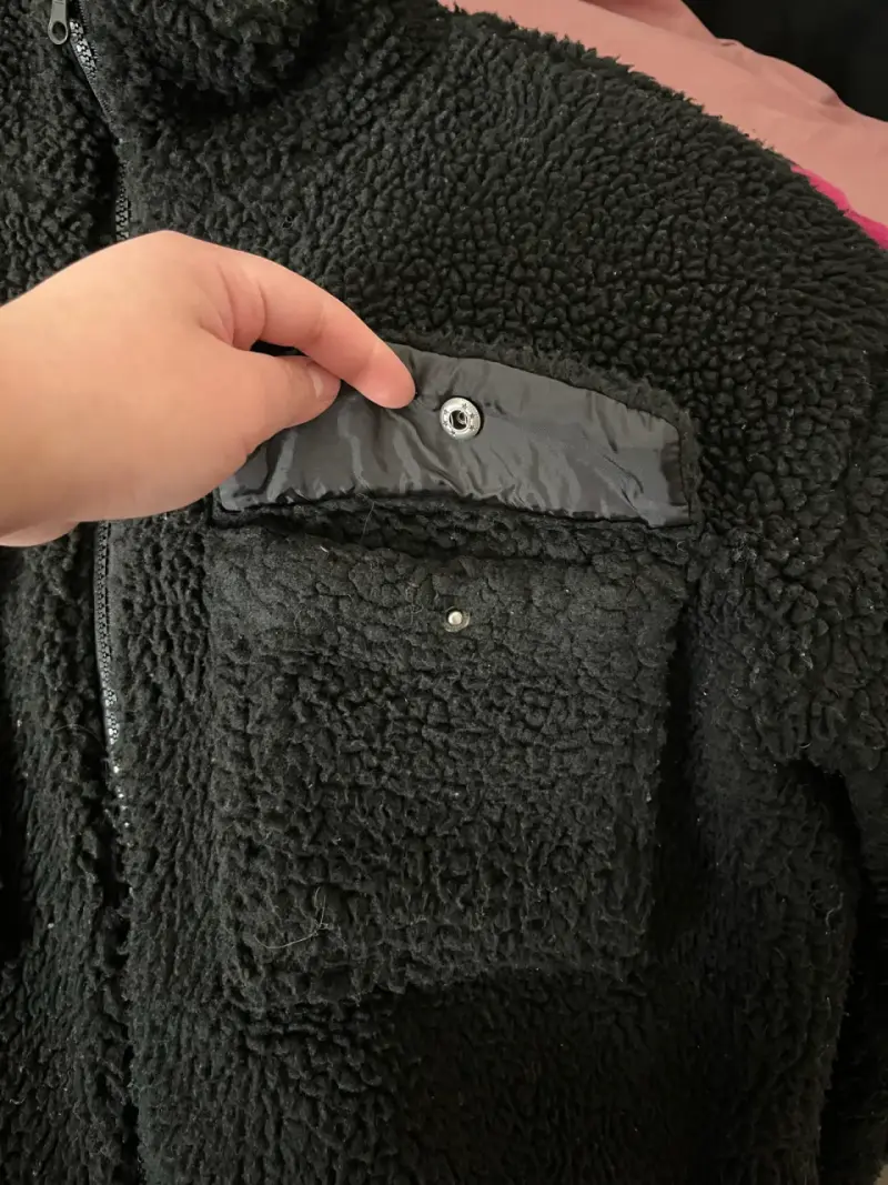 Chaqueta de lana negra con bolsillos - 2