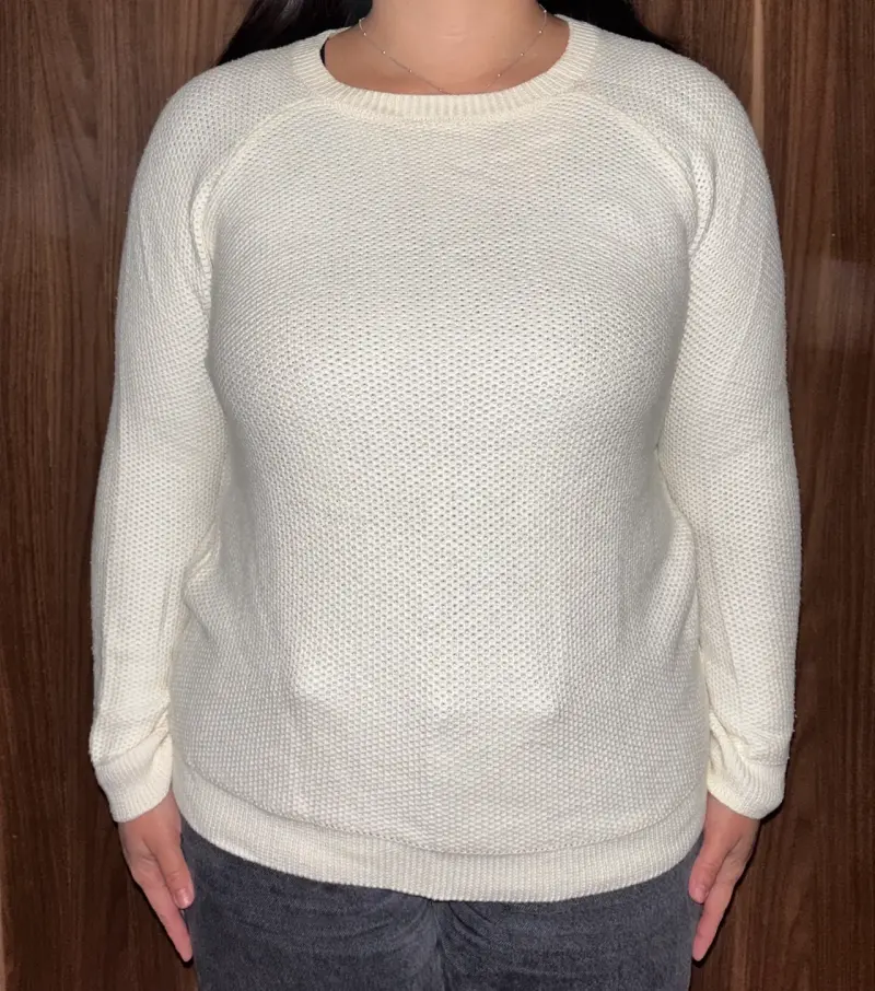 Suéter blanco de punto para mujer - 1