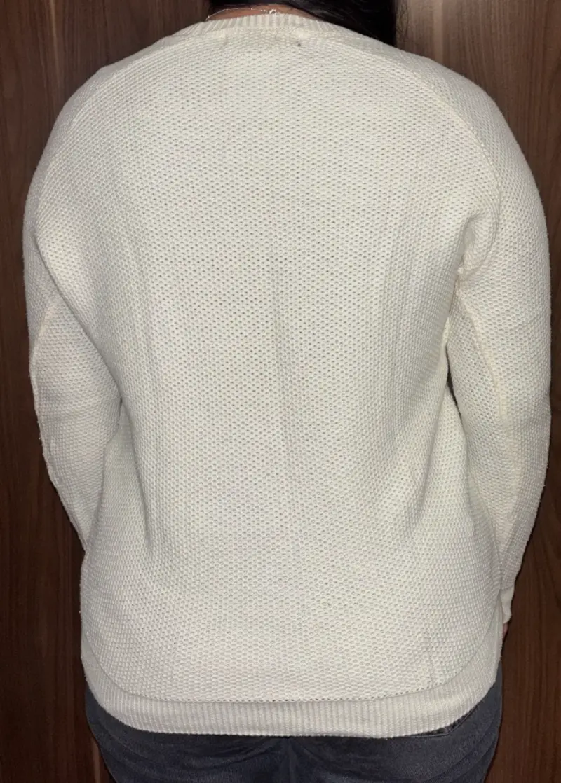 Suéter blanco de punto para mujer - 3