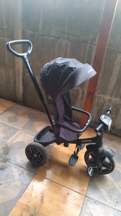 Triciclo Bebesit con manillar y toldo - miniatura 2