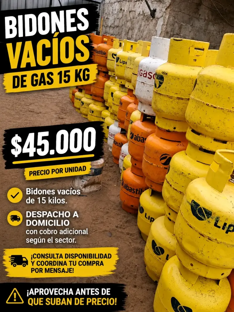 Bidones vacíos de gas 15 kg