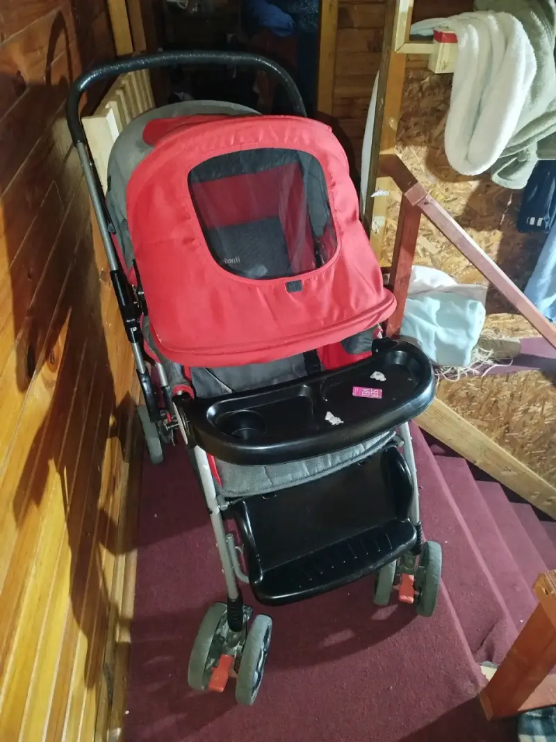 Coche de bebé Infanti rojo con bandeja - 1