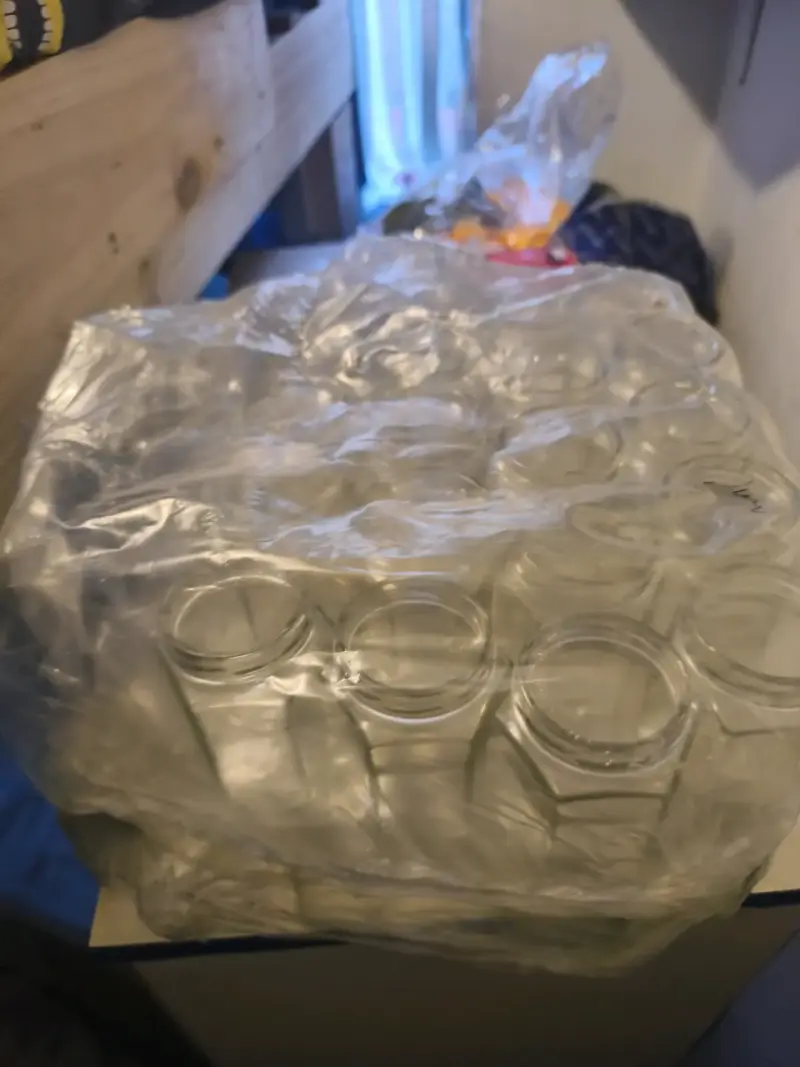 Pack de frascos de vidrio hexagonales sin tapa - 2