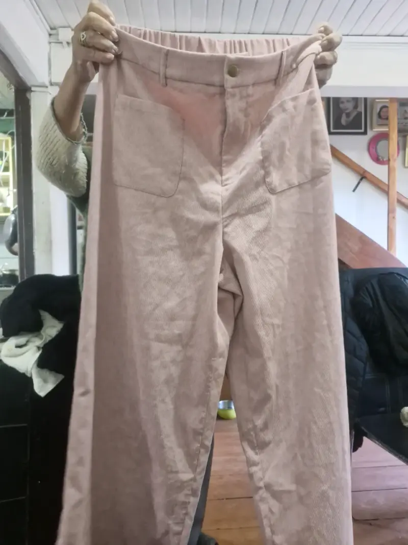 Pantalones de pana rosados para mujer - 1
