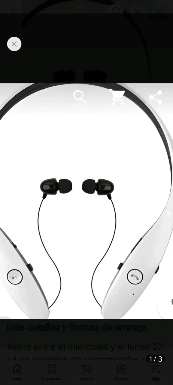 Auriculares Bluetooth inalámbricos blancos - 1