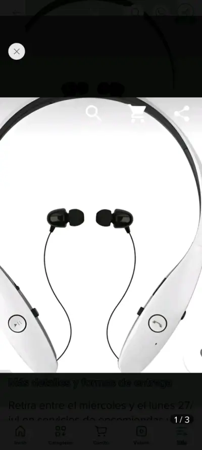 Auriculares Bluetooth inalámbricos blancos - miniatura 1
