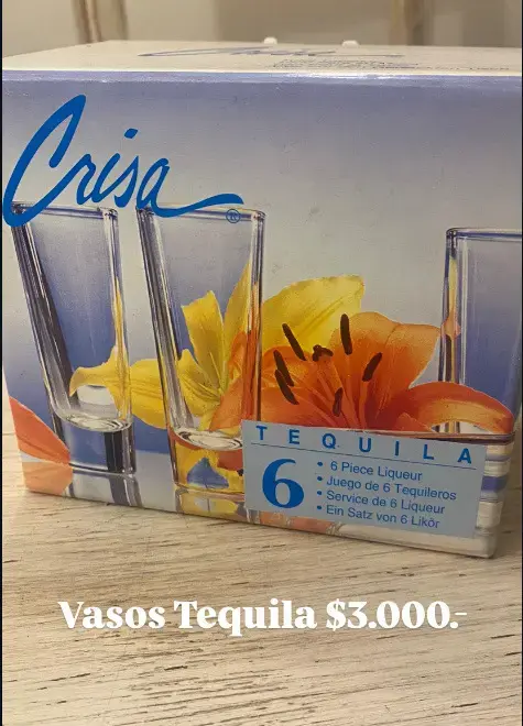 Juego de 6 vasos tequileros Crisa