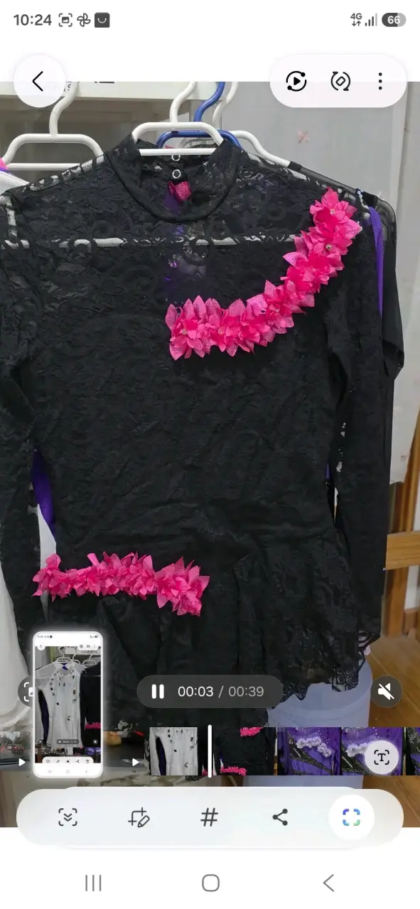Vestido de patinaje artístico con pedrería - 6