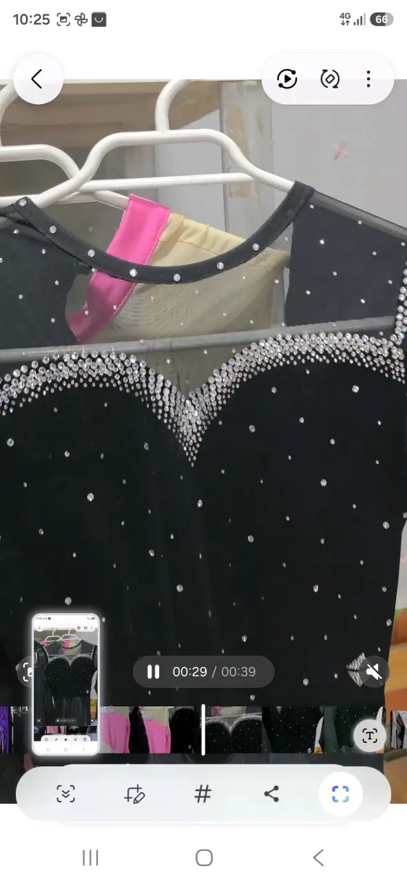 Vestido de patinaje artístico morado con cristales - 6