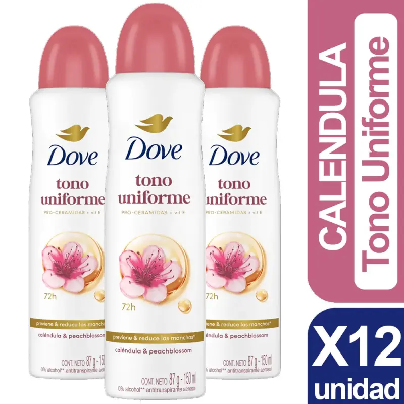Pack de 12 desodorantes Dove Tono Uniforme - 1
