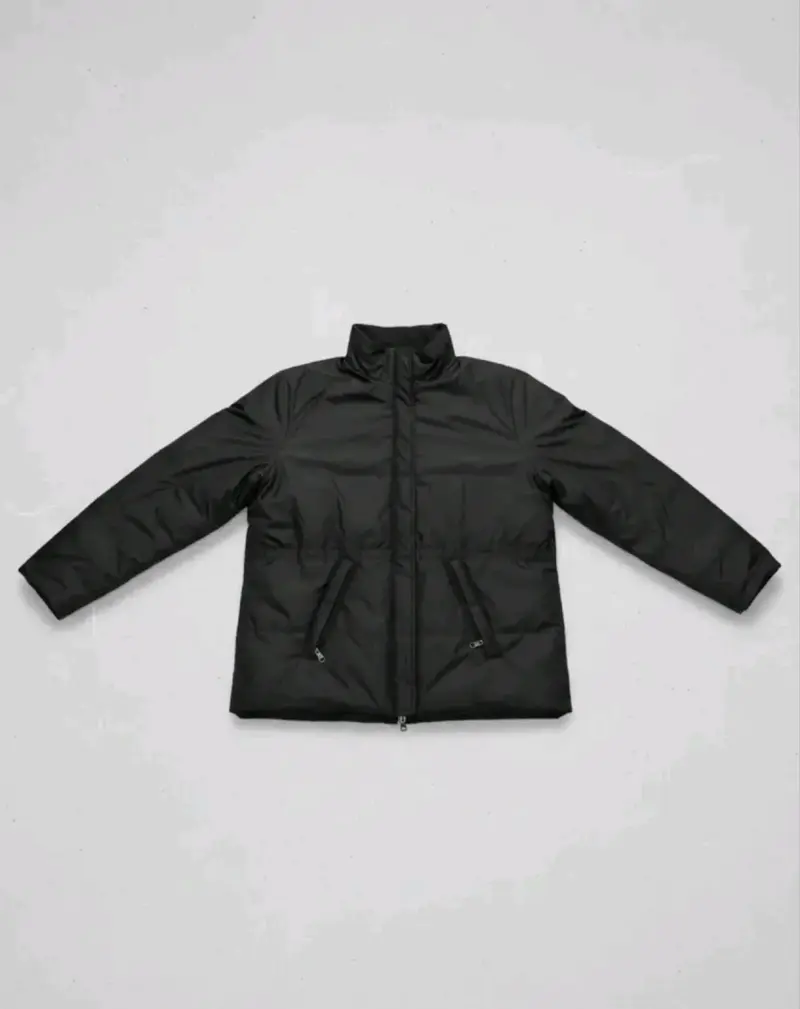 Parka negra acolchada con cierre - 2