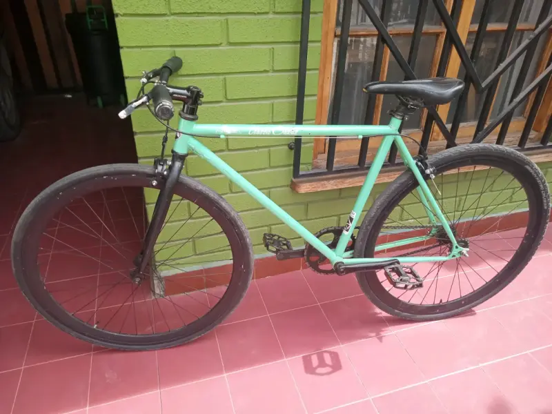Bicicleta fixie verde menta - 1