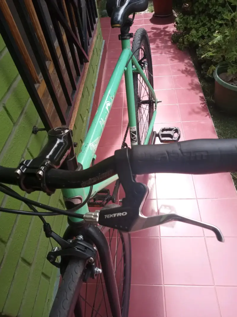 Bicicleta fixie verde menta - 2