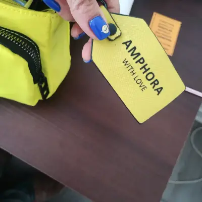 Bolso bandolera amarillo Amphora con bolsillos - miniatura 3
