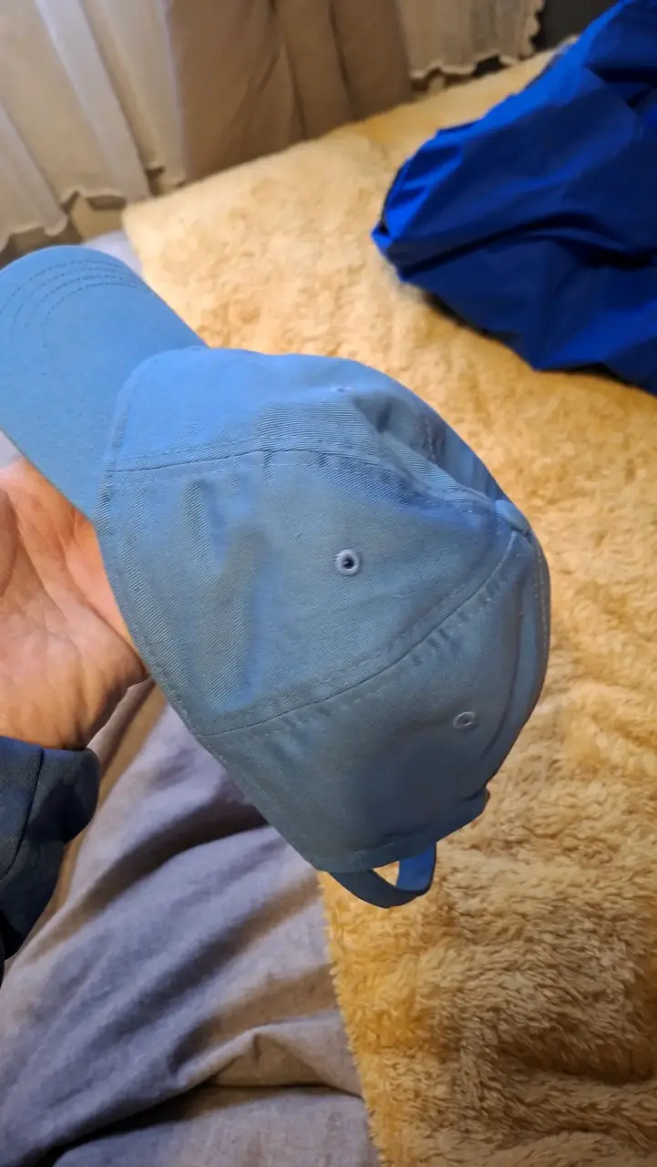 Gorra azul de algodón con logo - 3