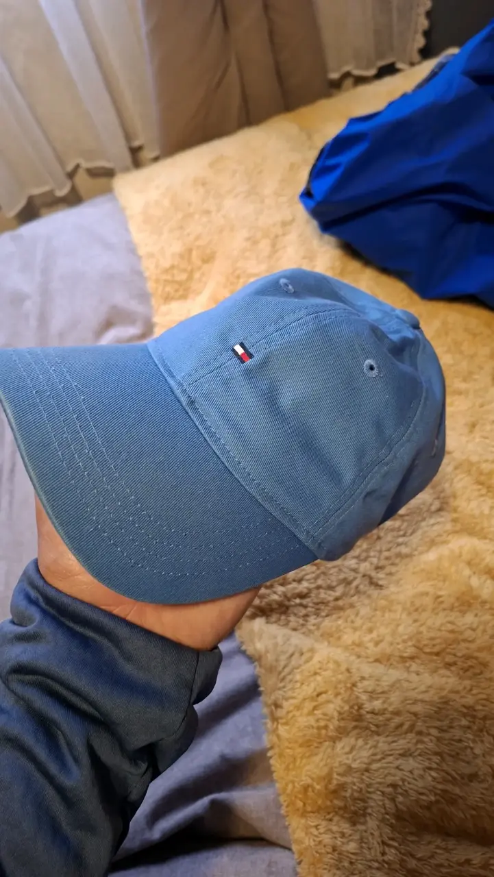 Gorra azul de algodón con logo - 4
