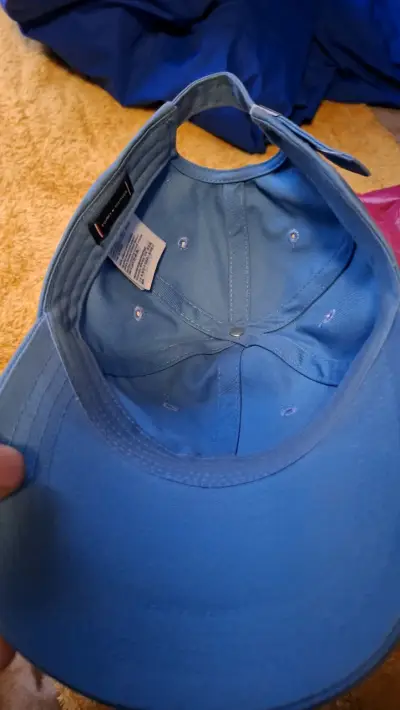 Gorra azul de algodón con logo - miniatura 5