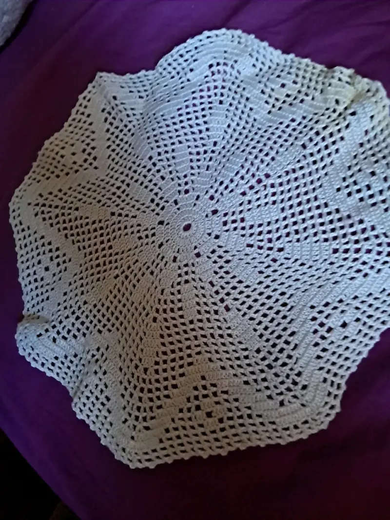 Set de tapetes tejidos a crochet beige - 2