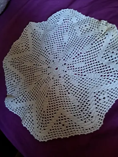 Set de tapetes tejidos a crochet beige - miniatura 2