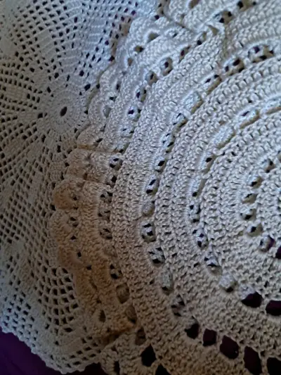 Set de tapetes tejidos a crochet beige - miniatura 5