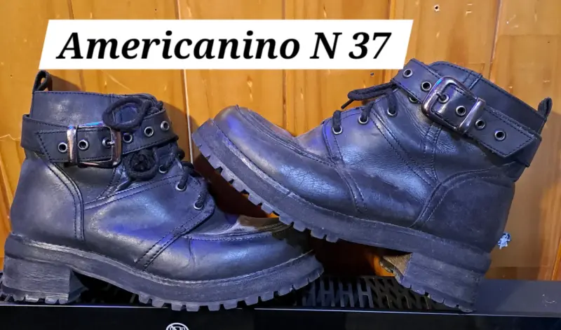 Botas de cuero negro Americanino talla 37