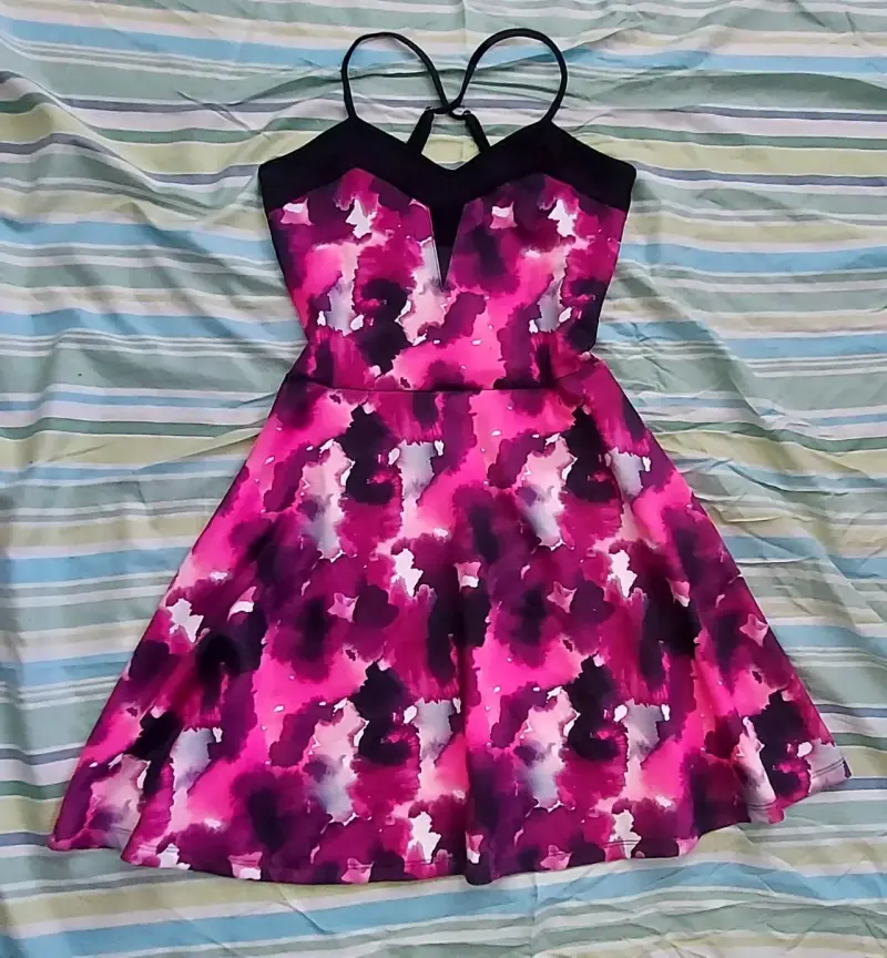 Vestido corto estampado floral multicolor - 2