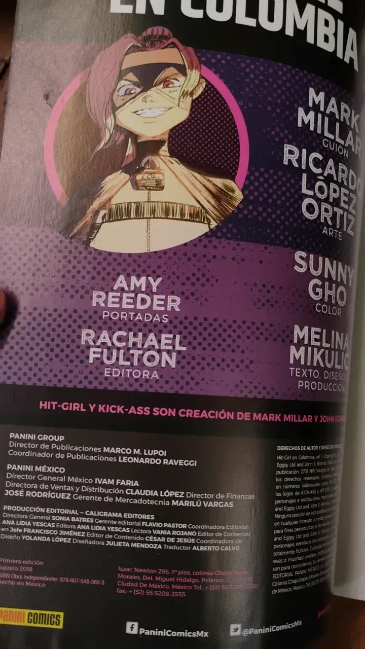 Cómic Hit-Girl en Colombia de Mark Millar - 2