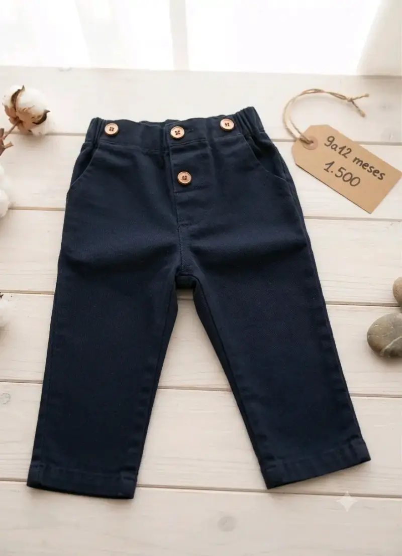 Pantalones azul marino para bebé 9-12 meses