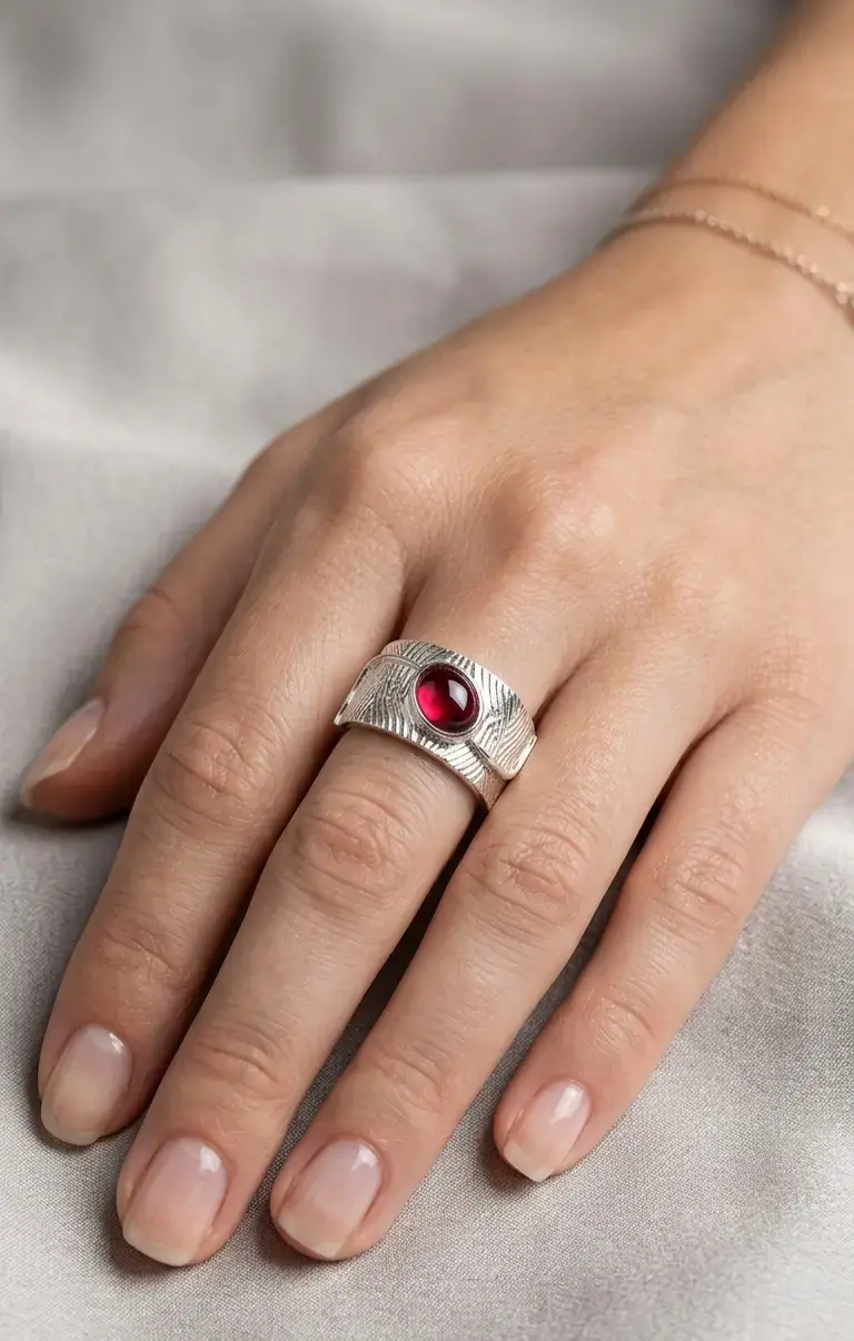 Anillo de Banda Ancha con Textura Orgánica - 2