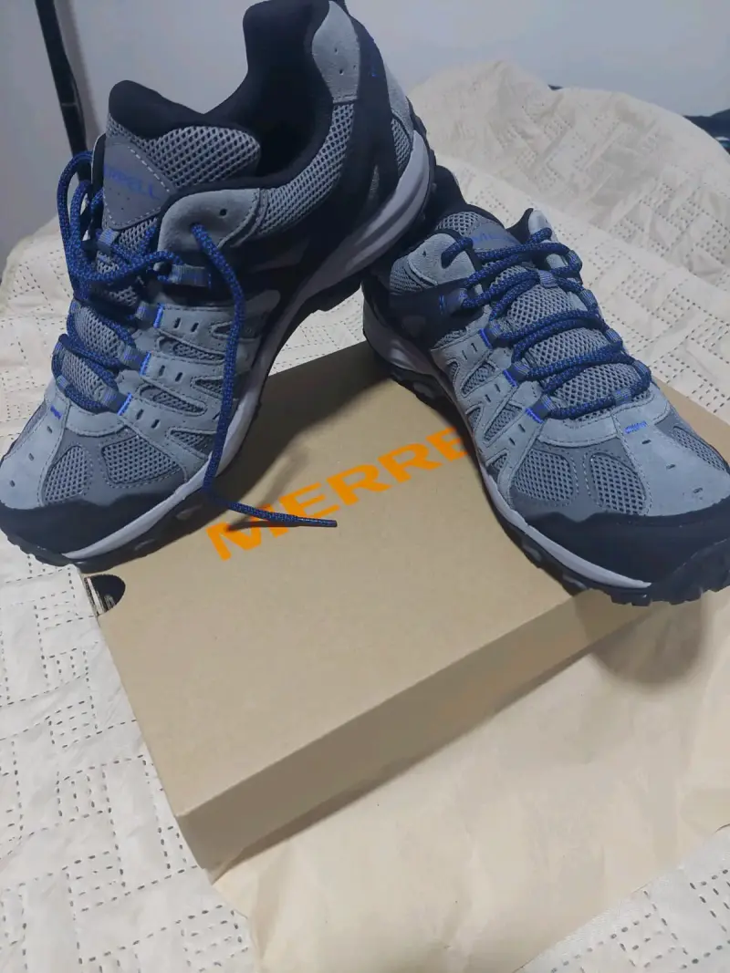 Zapatillas de trekking Merrell gris y azul - 2