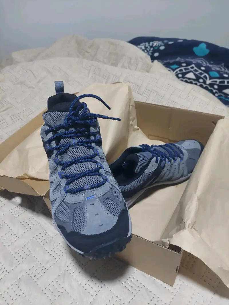 Zapatillas de trekking Merrell gris y azul - 3