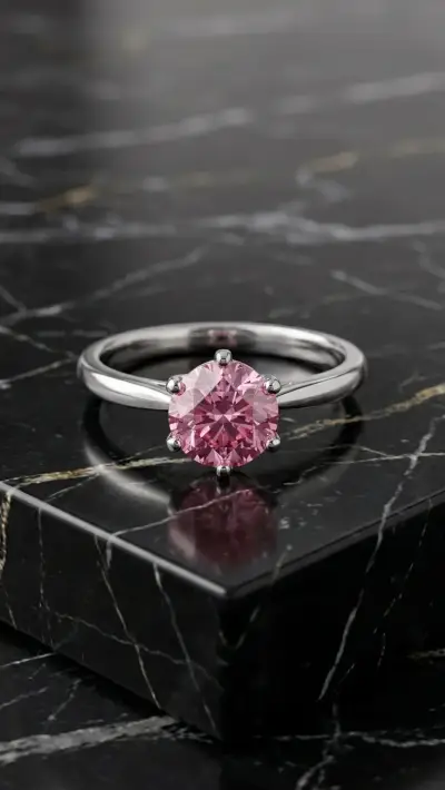 Anillo Solitario "Aura Rosa" en Plata 925 - miniatura 1