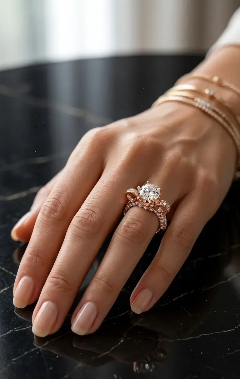 Anillo Solitario Majestic Rose / Anillo de Promesa - 1