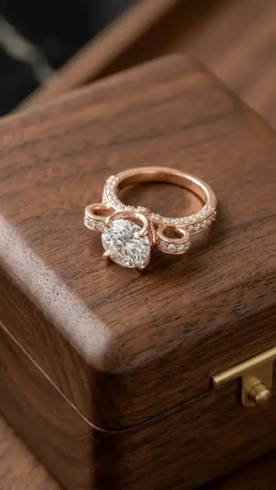 Anillo Solitario Majestic Rose / Anillo de Promesa - miniatura 2