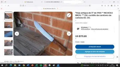 Cuchillo Nichols Bross Año 1890-1900 Made Usa - miniatura 5