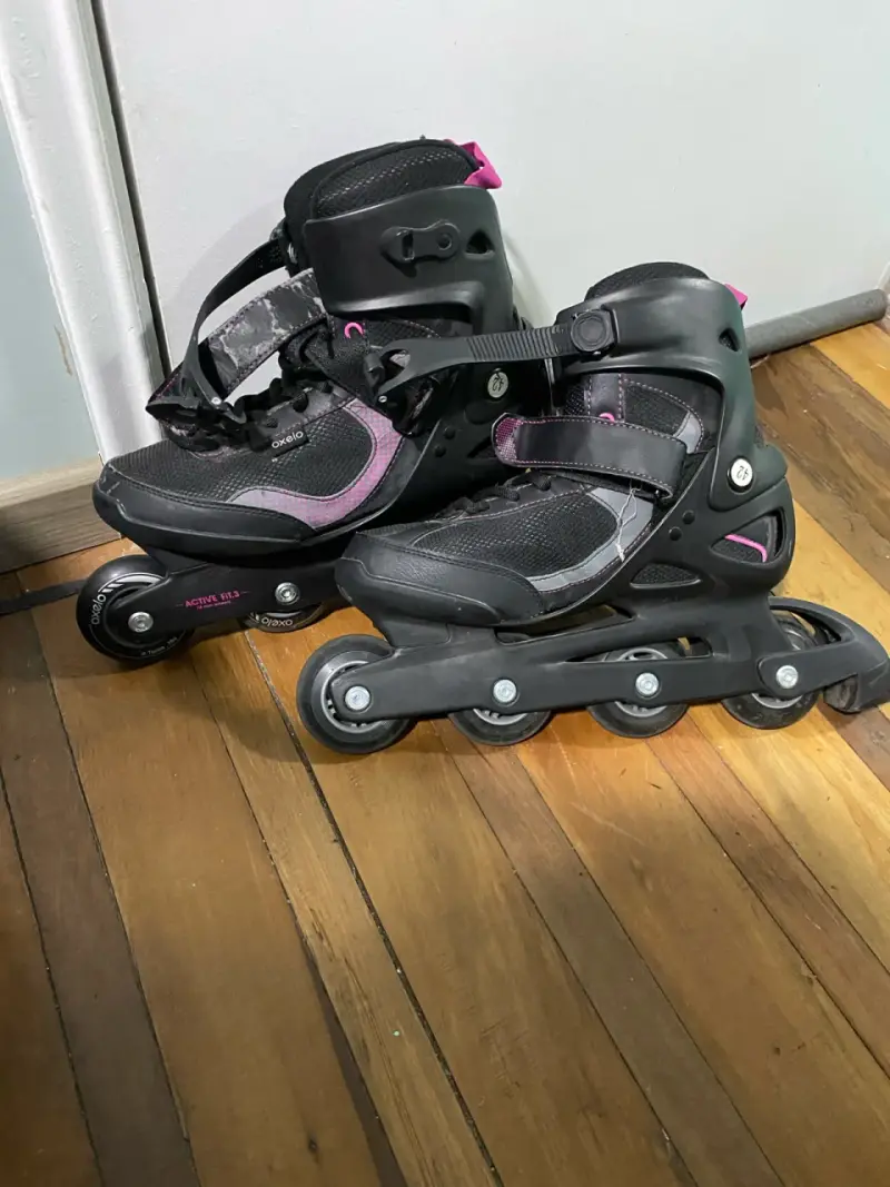 Patines en línea Oxelo negros y rosados