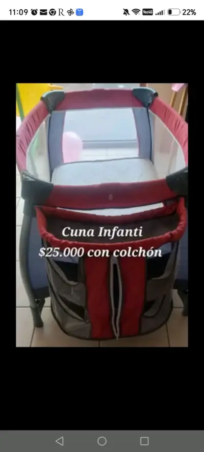 Cuna Infanti con colchón desmontable - miniatura 1
