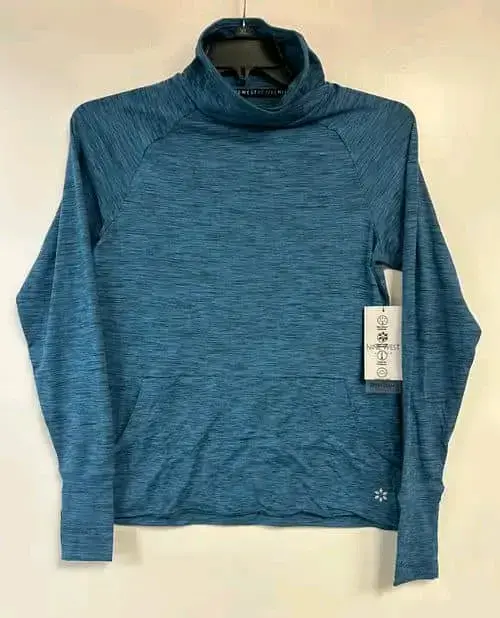 Polera deportiva azul con cuello alto - 1