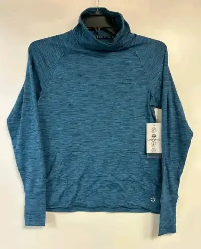 Polera deportiva azul con cuello alto - miniatura 1