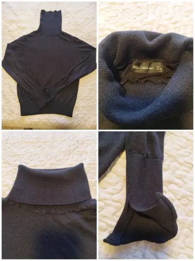 Suéter cuello alto negro Zara Knit - miniatura 1